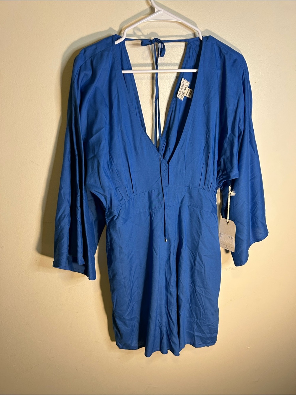 Honolua Blue V-Neck Tie-Back Women's Top